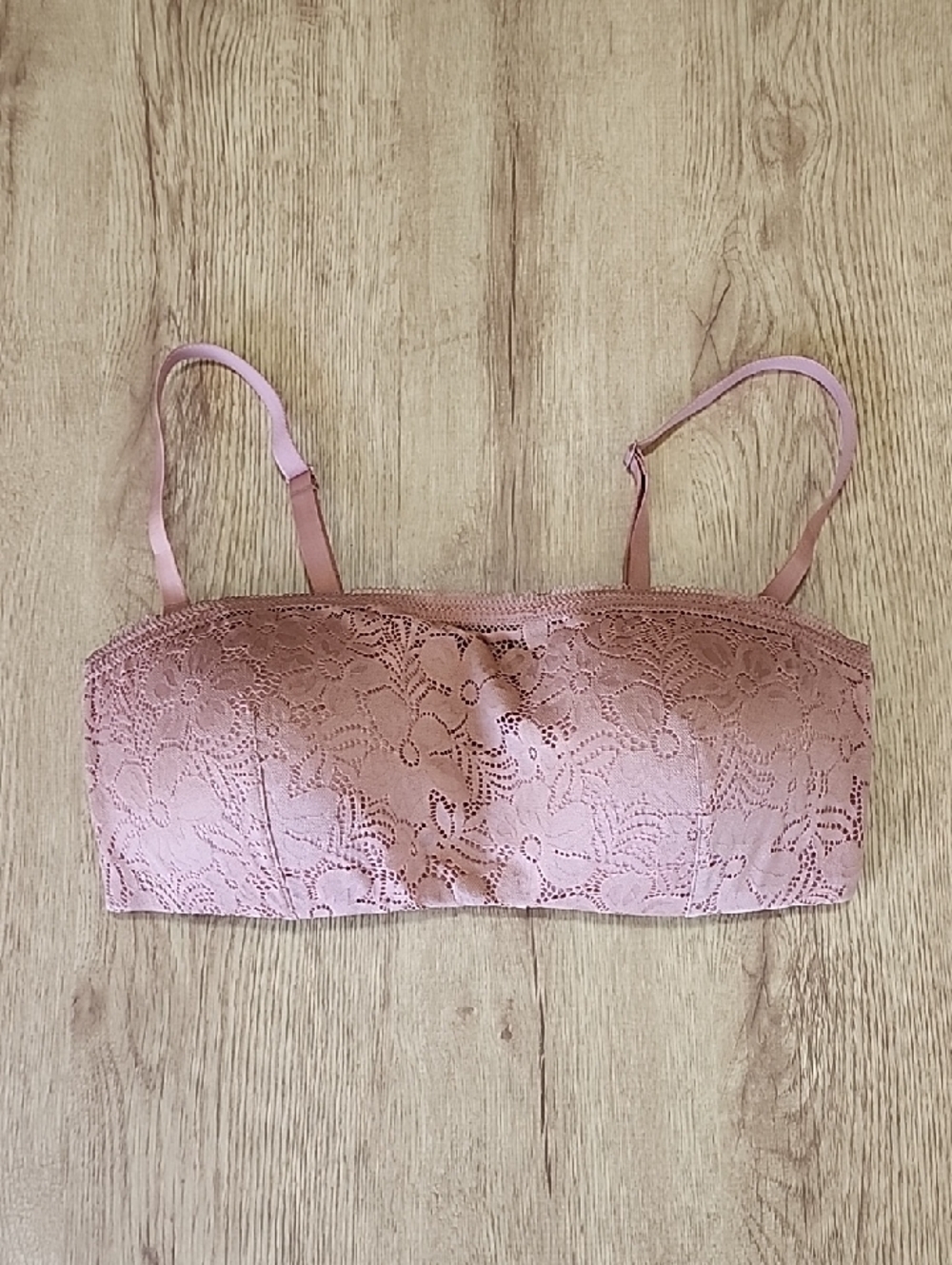 Auden Floral Lace Bandeau Bra - Blush Pink